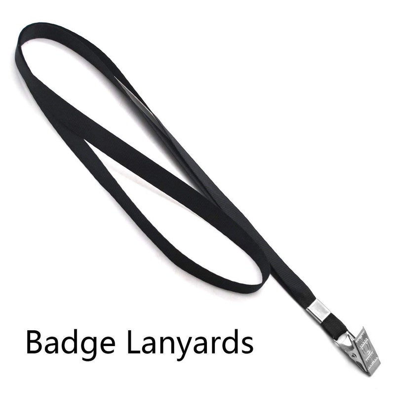Beebel Black Lanyards 100 Pack Nylon Flat Badge Lanyard Bulldog Clip for Id Badge Name Tags - Image 4